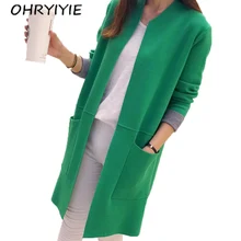 OHRYIYIE Women Sweater Long Cardigan 2017 New Fashion Autumn Winter Long Sleeve Loose Knitted Cardigan female Sweaters Long Coat