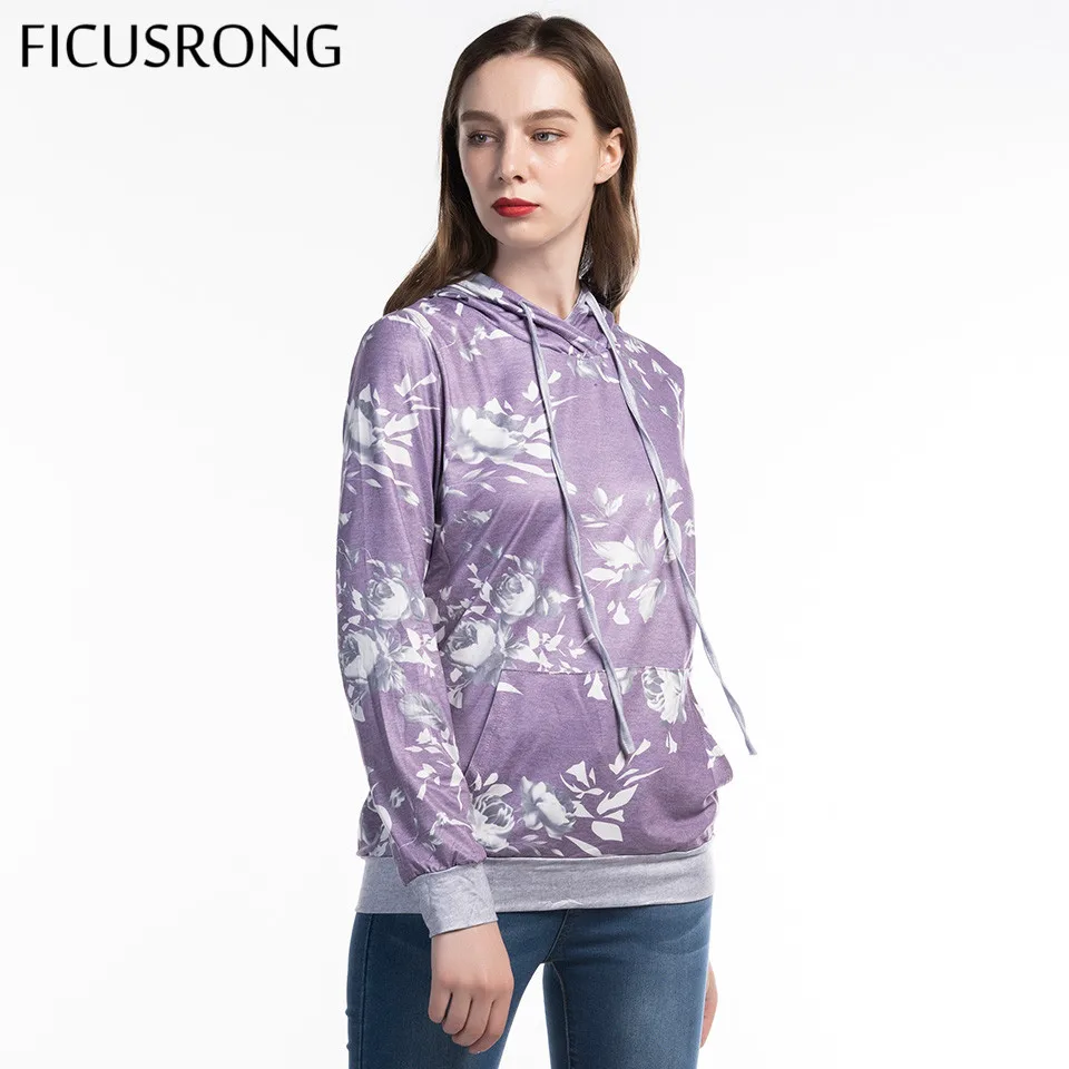 FICUSRONG New Women Hoodies Sweatshirt 2019 Spring Autumn Causal Ladies Hooded Printed Slim Tops Long Sleeve Pullover Coat FICUSRONG New Women Hoodies Sweatshirt 2019 Spring Autumn Causal Ladies Hooded Printed Slim Tops Long Sleeve Pullover Coat