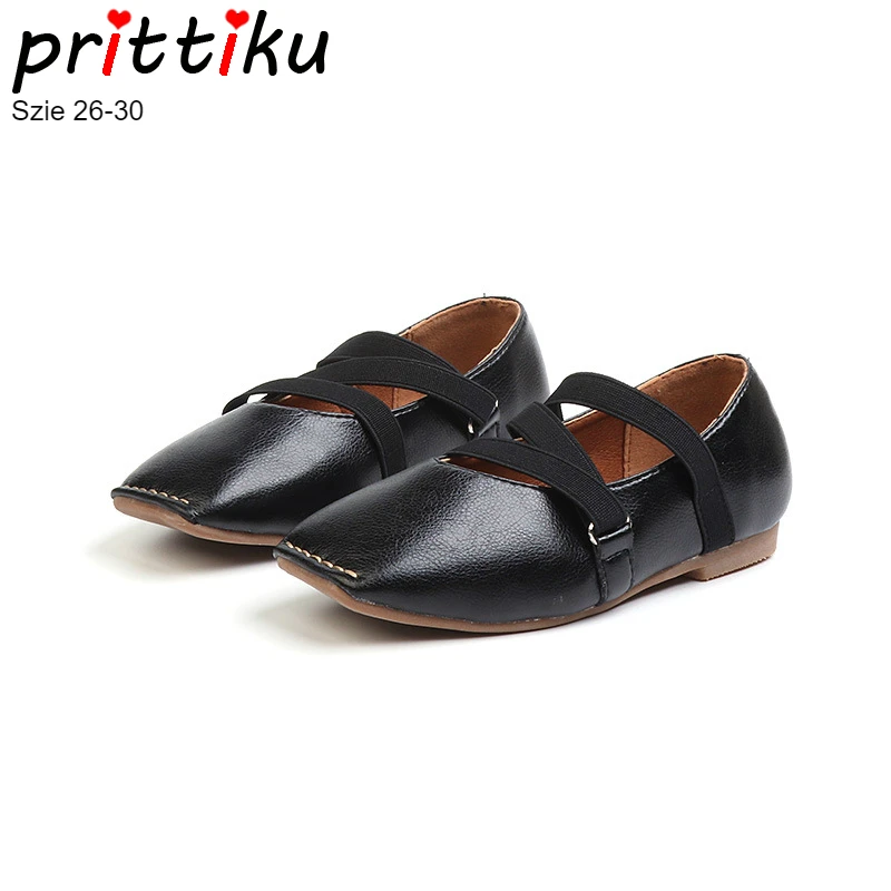 

Autumn 2018 Toddler Girls Square Sewing Toe Ballet Flats Little Kid Microfiber Leather Handmade Mary Jane Children Black Shoes