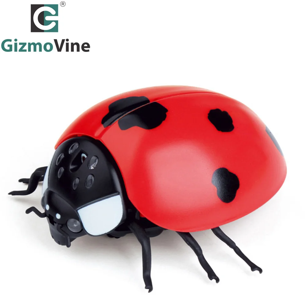 

GizmoVine Novelty Electric RC Ladybug Fake Insect Funny Infrared Remote Control Ladybug Creative Tricky Kids Toy Brithday Gift