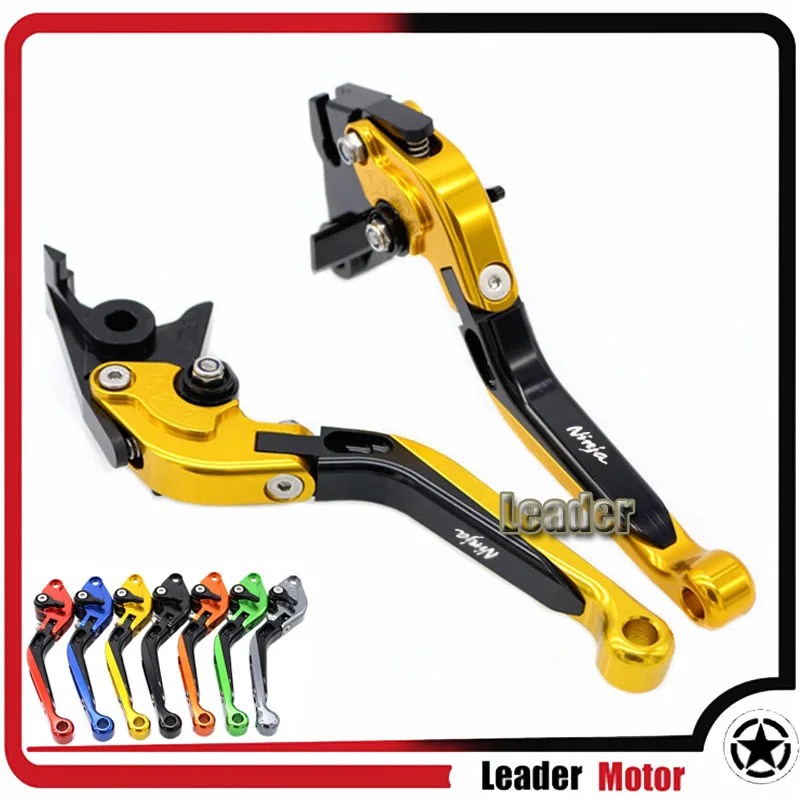 

For KAWASAKI ZX6R/ZX636R/ZX6RR ZX10R ZZR600 ZX9R ZX12R ZX-6R ZX 636 R ZX-6RR Folding Extendable Brake Clutch Levers Gold