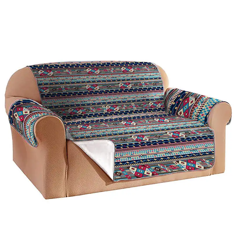 Чехол для дивана, кресла, винтажный коврик с принтом, протектор мебели, Реверсивный, моющийся, съемный подлокотник, чехлы cubre futon#15