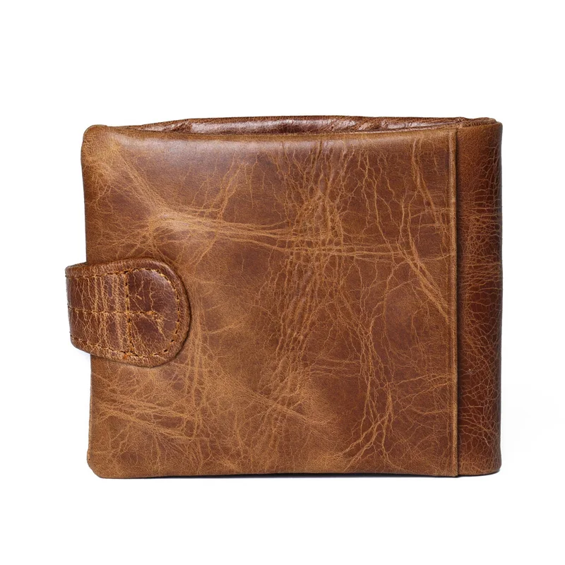 Фирменная новинка из натуральной компактный кожаный бумажник мужские Tri-fold карман на молнии бумажник Кредитная держатель для карт женский