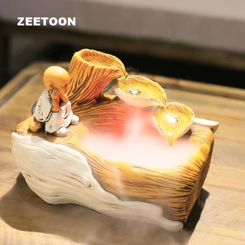 

110-240V Resin Thuja LED Mini Water Fountain Feng Shui Lucky Desktop Home Decor Atomizer Humidifier Air Purifier Business Gift