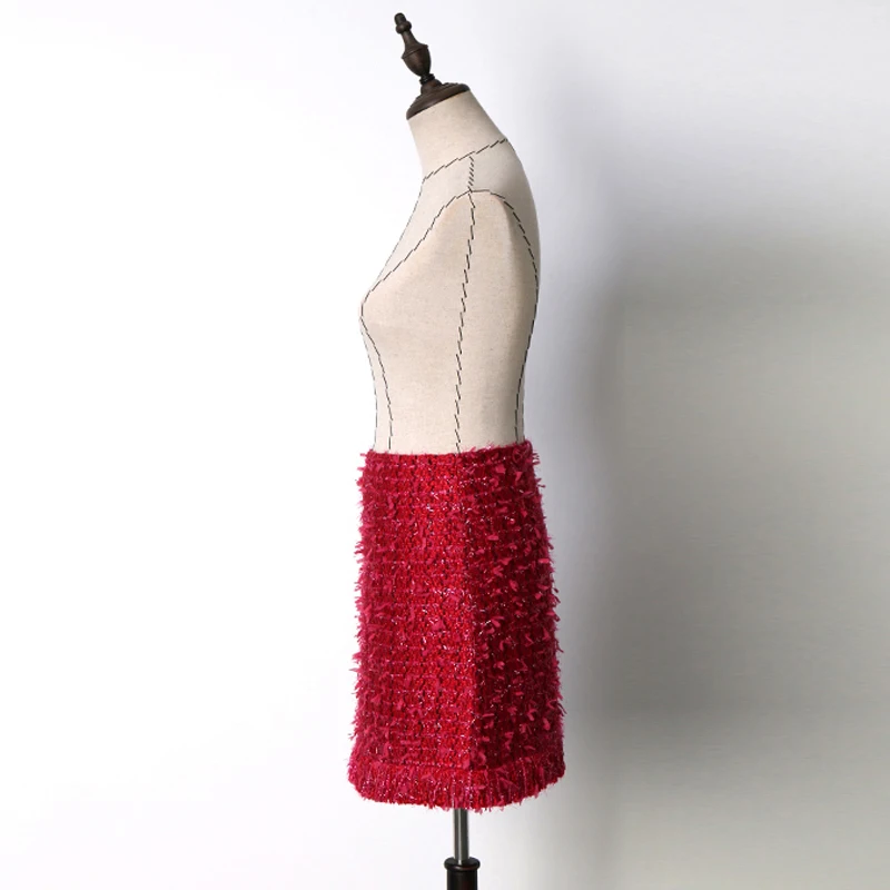 Fashion Korean Style Elegant Office Lady Tweed Skirt Autumn 2018 Women Pearl Tassel Design High Waist A Line Mini Winter Skirt Fashion Korean Style Elegant Office Lady Tweed Skirt Autumn 2018 Women Pearl Tassel Design High Waist A Line Mini Winter Skirt