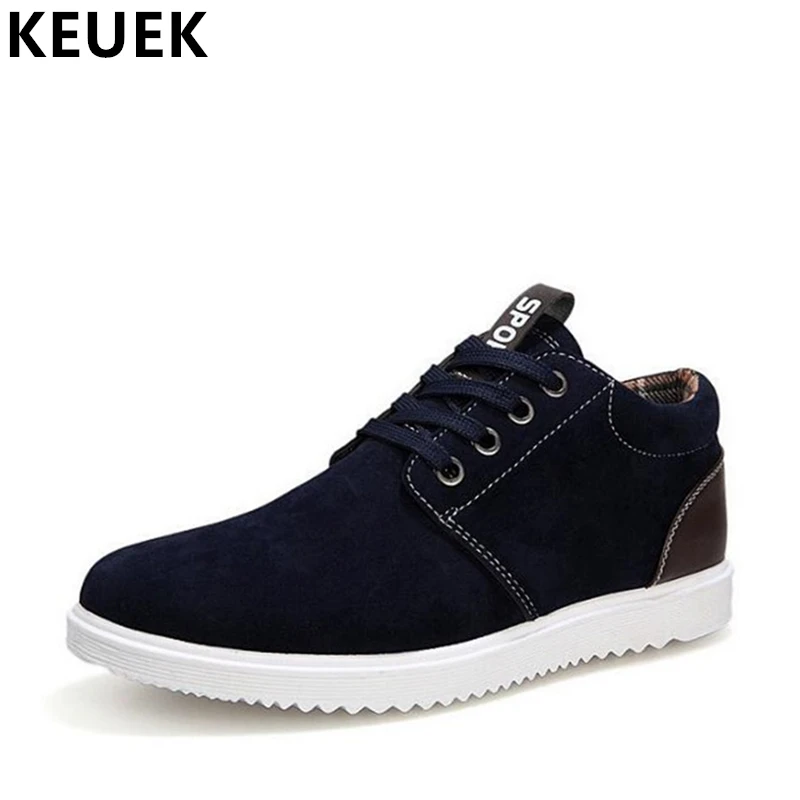 

Autumn Winter Men Casual shoes Lace-Up Breathable British style Flats Male Sneakers Warm Cotton shoes 033