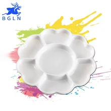 BGLN Large Ceramics-imitated Painting Palette Watercolor Painting Pigment Flower Shape Watercolor Paint Palette Art Suplies