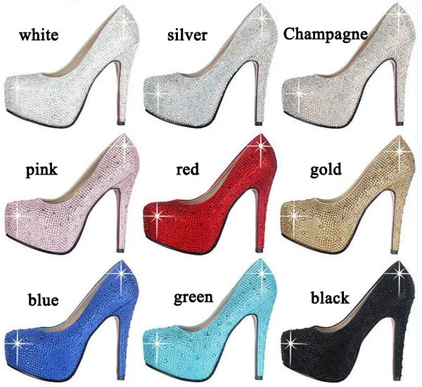 

2013 TOP QUALITY 11/14CM SEXY FASHION HIGH HEELS DIAMOND RHINESTONE WEDDING  RED WHITE SILVER BLACK PINK   WOMEN SHOES H550