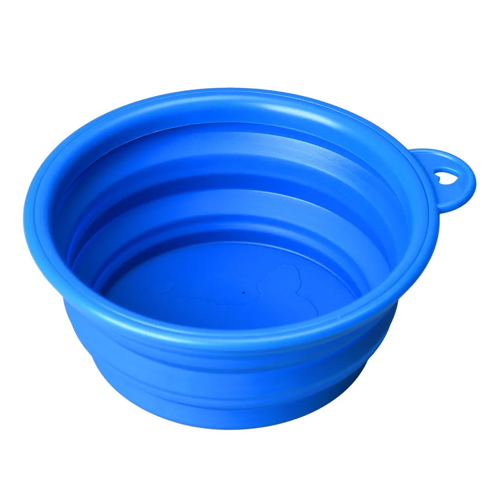 Portable Travel Collapsible Silicone Pets Bowl Food Water Feeding BPA Free Foldable Cup Dish for Dogs Cats L*5 - Color: A