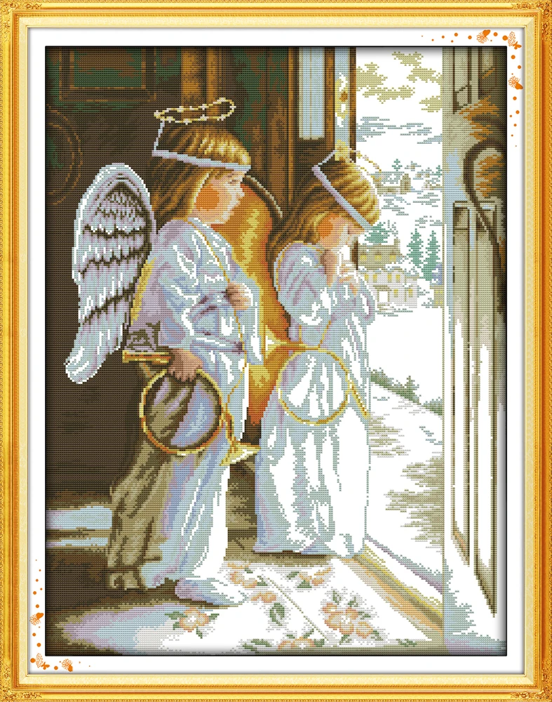 Angels Cross Stitch Needlework Sets Embroidery Kits in Cross Stitch Package Dmc Threads Cross