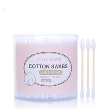 300 шт./упак., ватный тампон с двойной головкой, женский макияж, хлопковая палочка, медицинская палочка для носа, для чистки ушей, инструменты для ухода за здоровьем