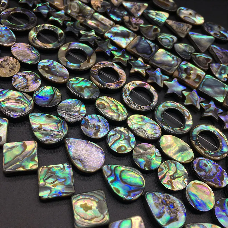 Online Art und weise mischte farbe EINE runde teardrop förmigen platz Natürliche Abalone Muschel Perlen für weibliche DIY Schmuck Armbänder Halsketten