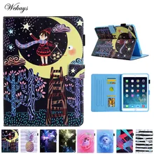 Case For iPad Air 2 ipad 6 Soft silicone Cartoon Unicorn Butterfly Cat Function Stand Flip Leather For ipad Air 2 Cover Coque