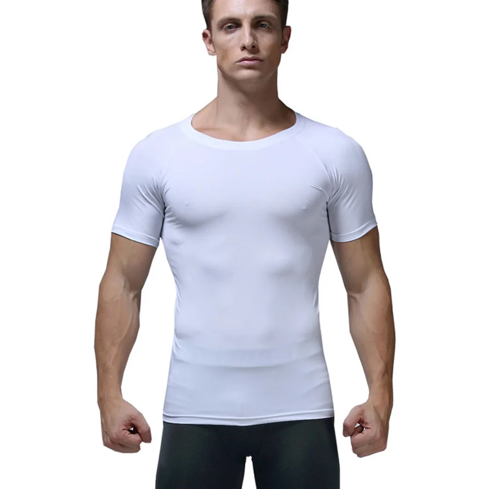 Men Fitness Tops Quick Dry Breathable Short Sleeve Thin Tee for Basketball Running FK88 - Цвет: Белый