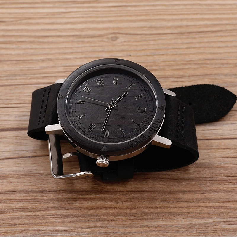 2017 BOBO BIRD Luxury Brand Watch Men Leather Strap Wood Watches Fashion Quartz Wristwatches relogio masculino C-K05