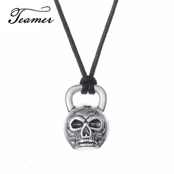 

Teamer Viking Skull Necklaces & Pendants For Women Men Jewelry Silver Color Punk Rock Pendant Wicca Jewelry