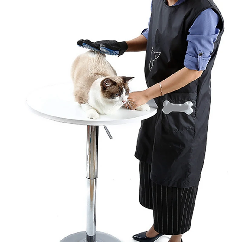 Pet униформа для магазина косметичка комбинезон антипригарный волос фартук для груминга водонепроницаемый кошка собака купальный костюм без рукавов с карманами