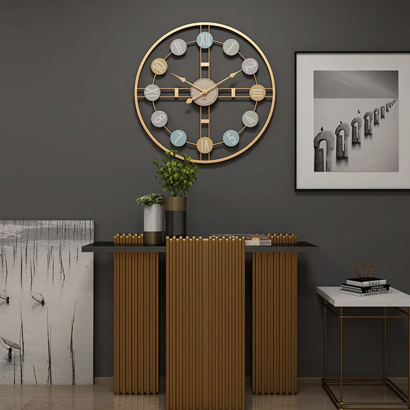 Nuevo reloj colgante 3D 50 cm Europa América estilo de moda de hierro silencioso Reloj de pared absolutamente silencioso decoración de dormitorio para el hogar decoración Nuevo reloj colgante 3D 50 cm Europa América estilo de moda de hierro silencioso Reloj de pared absolutamente silencioso decoración de dormitorio para el hogar decoración