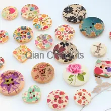 400 шт. смешанные цвета цветочные окрашенные сердце, круглые, звезда, цветок Kawaii Decoden 13 мм-25 мм дерева деревянные пуговицы бусины, кабошоны