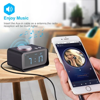 

Digital Alarm Clock Alarm Clock for Heavy Sleepers FM Radio Loud with Dual Alarm ,AUX in and Dual USB Charging Ports