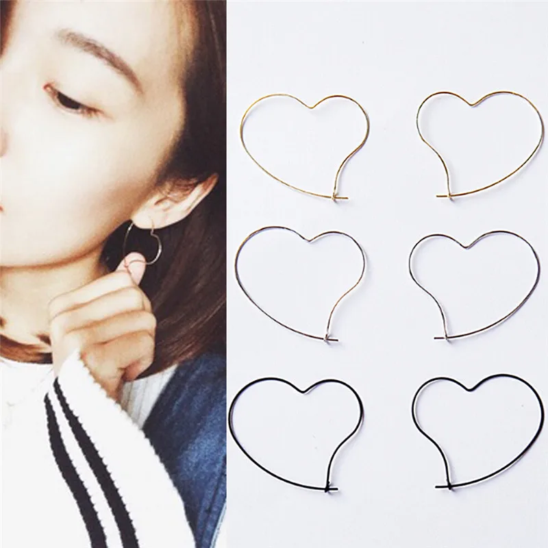 

Fashion Love Heart Hoop Earrings Simple Large Peach Heart Hoop Earrings Birthday Gift For Women Girls Gold Color