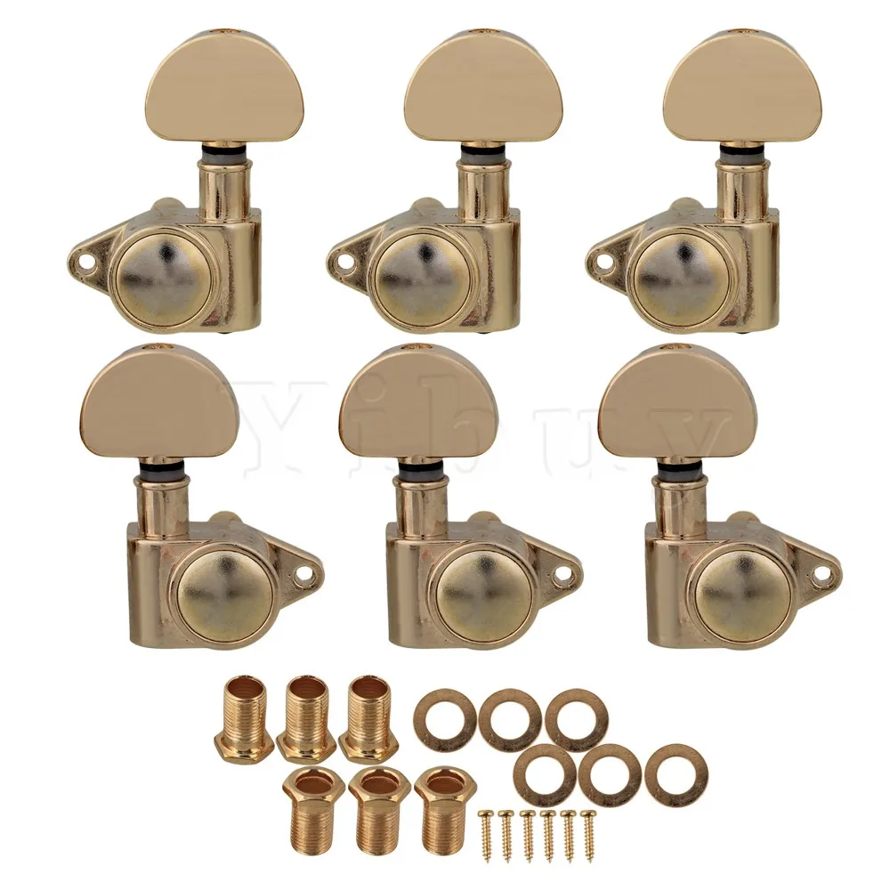 

Yibuy 6pcs Gold Semiround Head String Tuning Peg Machine Heads for Guitar
