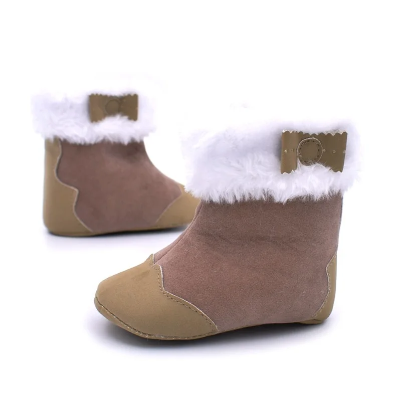 Обувь для малышей; нескользящая обувь для младенцев с мягкой подошвой из хлопчатобумажной ткани; зимняя теплая обувь с принтом для