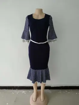 

African Dresses for women 2019 Super Fashion lady Wave point Fishtail Skit Beautiful Splicer dresses for women