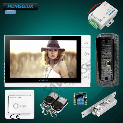 

HOMSECUR Hand-free 9" Wired Video Smart Doorbell with Electric Strike Lock for Easy Unlocking