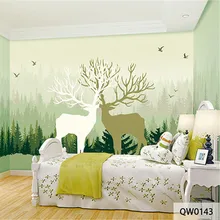 Пользовательские 3D печать DIY ткань и текстильные обои для стен ткань лес моющийся олень матовый шелк для гостиной спальни домашний декор