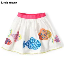 Peu maven 2017 new summer bébé fille vêtements poissons imprimer coton mini A-ligne jupe S0167