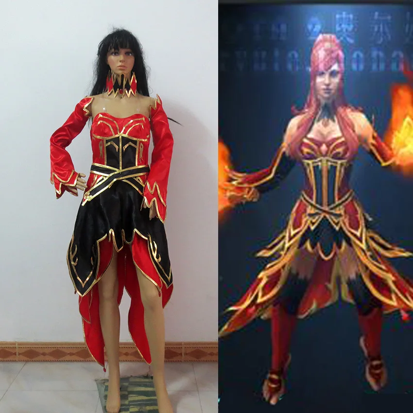 On Sale Dota 2 Lina Inverse Cosplay Costume Custom Made Any Size