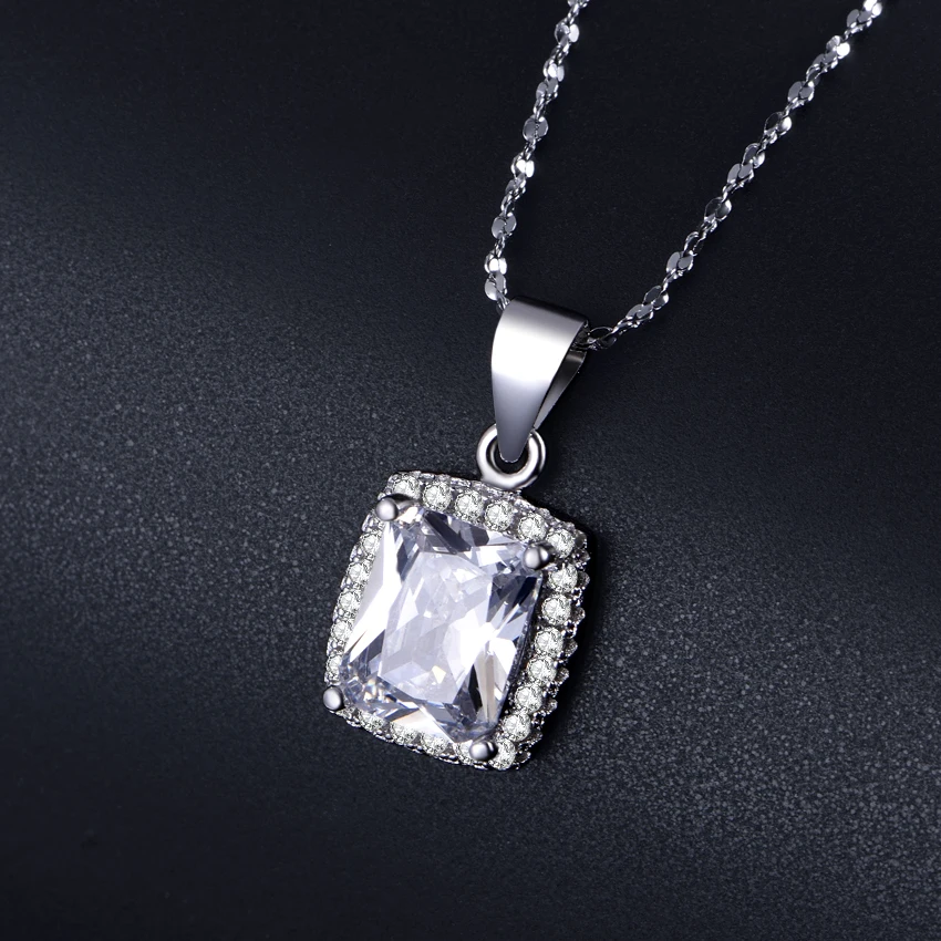 Большая Акция 2ct Реальный 925 Серебряный кулон элемент 5A циркон ожерелье для