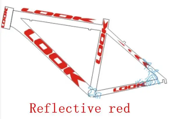 Светоотражающая рамка для шоссейного велосипеда MTB, наклейка для велосипеда, защита для горного велоспорта, наклейка на колесо, вилка для велосипеда, светоотражающие наклейки - Цвет: Reflective red