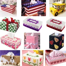 Needlework,DIY Volume tissue boxes,Has been cut,3D three-dimensional cross stitch,storage box