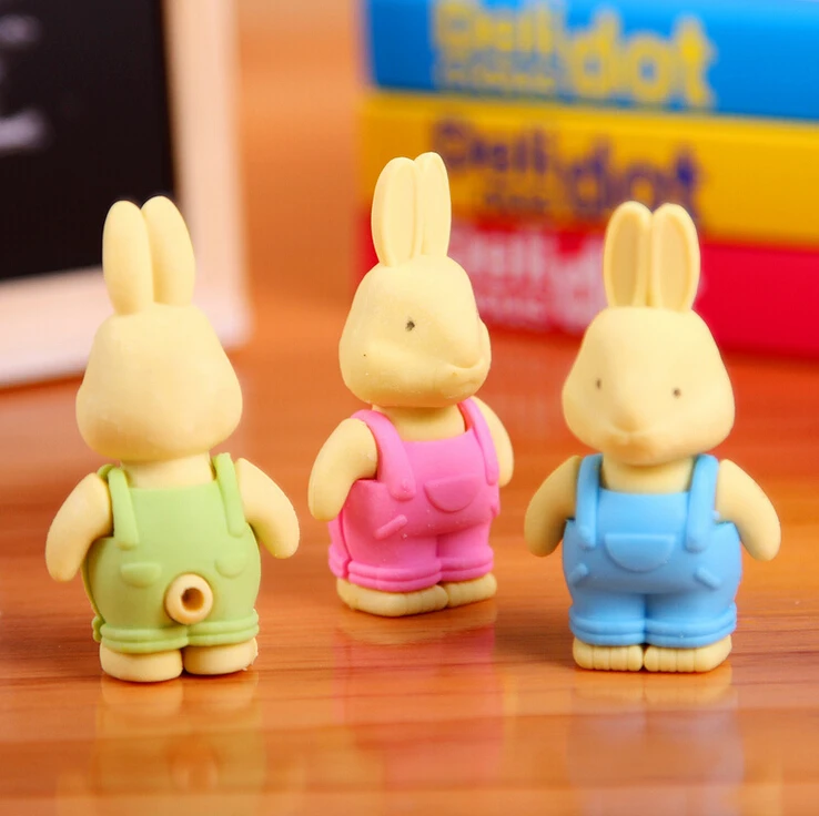 2016 1pc Rabbit Animal Pencil eraser sets eraser rubber school Supplies