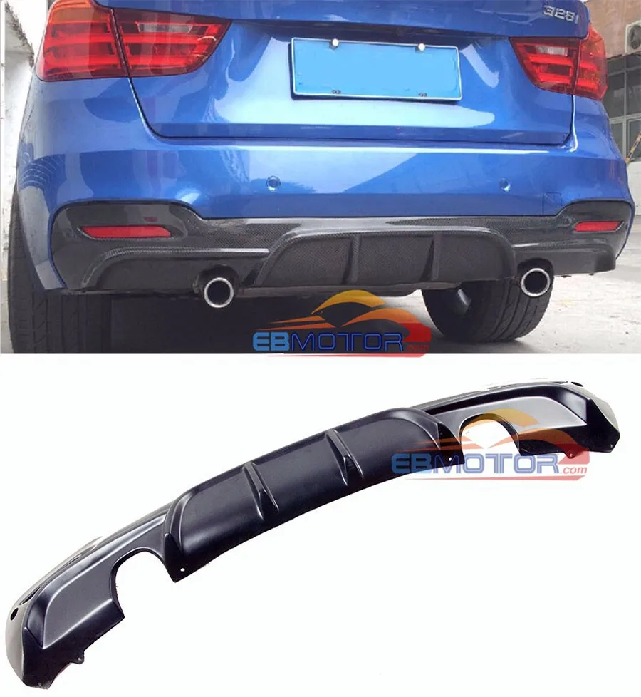 ebmotor-com P Style 3k Fiber Rear Diffuser For BMW 3series F34 GT M Sport Mtech Bumper 2014UP B360F_6418