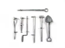 1/16 Sherman metal tool set for 1:16 Mato 1230 complete metal sherman M4A3(75)W rc,shovel,hammer,toy tank parts