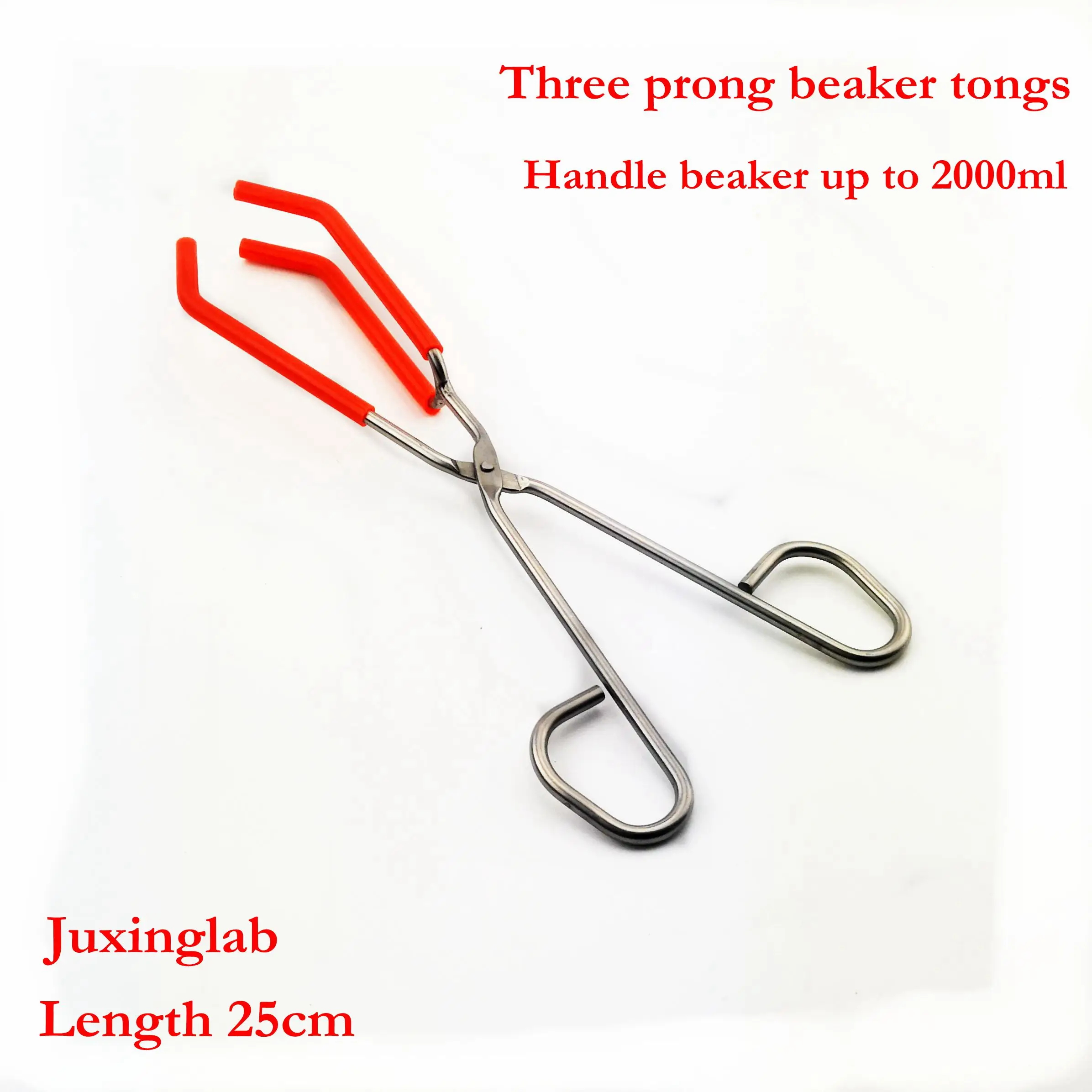 Laboratory Three Prong Beaker Tongs Total Length 25cm Handle Beaker Up