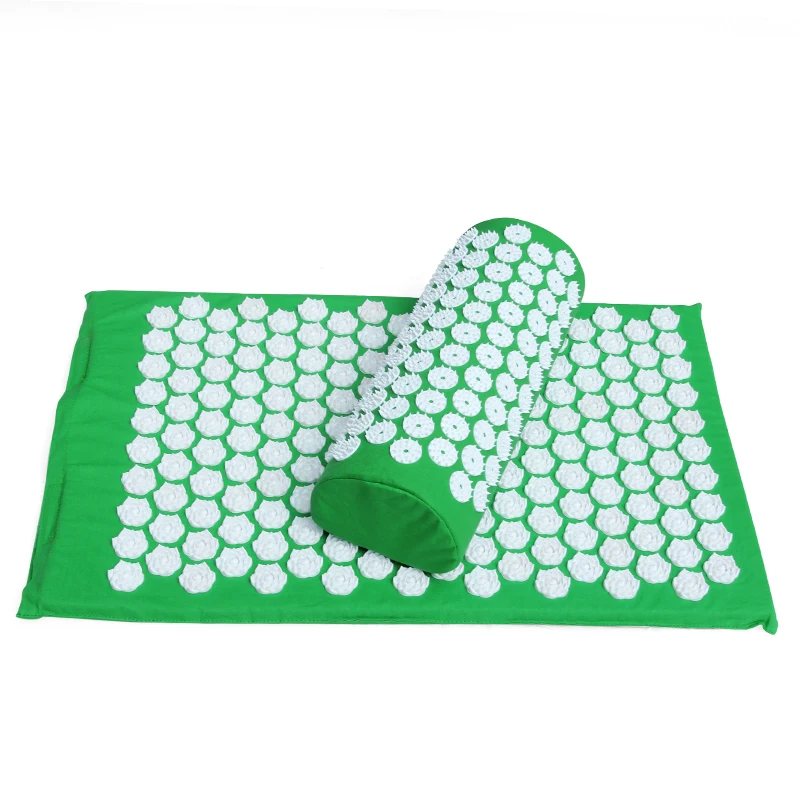 Yoga Lotus Spike Acupressure Mat Pillow Set Back Body Massager Acupuncture Cushion Mat Relieve Stress Tension Pain w/ Carry Bag Yoga Lotus Spike Acupressure Mat Pillow Set Back Body Massager Acupuncture Cushion Mat Relieve Stress Tension Pain w/ Carry Bag