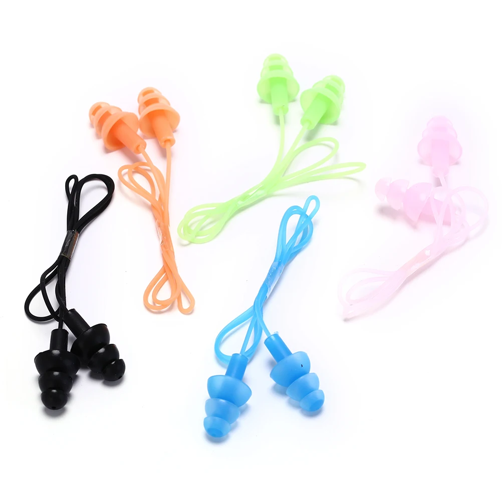 Women Men Soft Silicone Swimming Ear Plugs Earplugs Pool Accessories Water Sports Swim Ear Plug 5 Colors