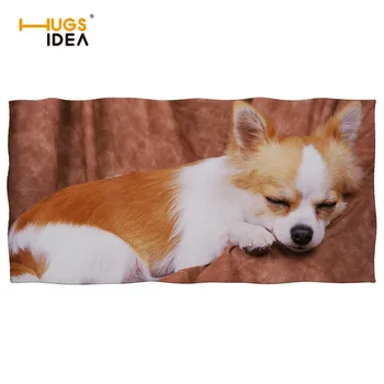 

HUGSIDEA Cute Animal Chihuahua 3D Printed Beach Towels Large Thick Cotton Bath Face Hair Towel for Kids Baby Feeding Microfiber