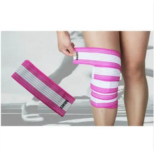 180*7.5 см эластичный бинт лента ремешок поддержки колена для гимнастики воздухопроницаемый наколенники протектор полоса длялодыжку ZB-HBK053 - Цвет: Розовый