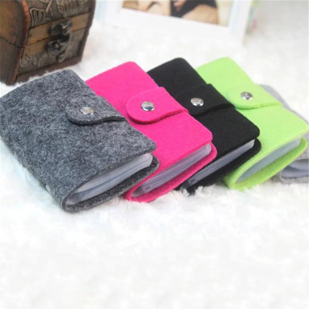 

Button Credit Card Holder 24 Bits Card Case Business Card Holder Korea Organizer Solid Color Portable Office Men Women Wallets