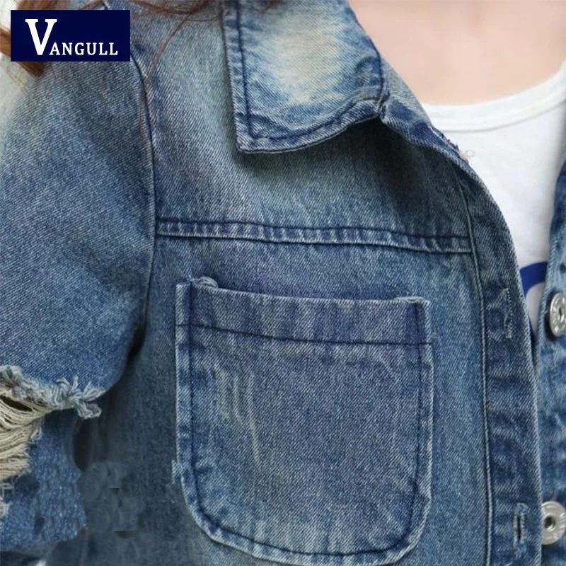 Vangull женская джинсовая куртка большого размера 4XL 5XL длинная пальто повседневные