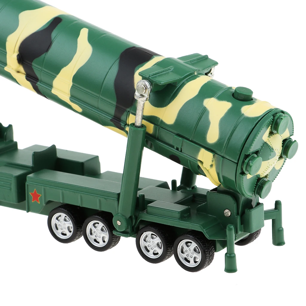 1:64 Alloy Simulation Military Car toy DF-31A Missile launch Vehicle Model Pull Back Musical Flashing Truck Kids Toys