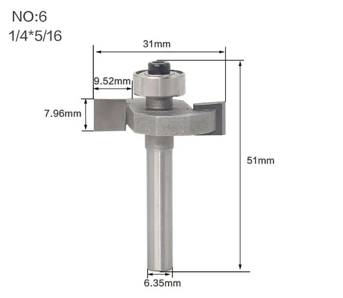 1/" 1/2 хвостовик" Т "типа печенья шарнирный слот резак для соединения/долбежные фрезы для деревообработки - Длина режущей кромки: NO 6