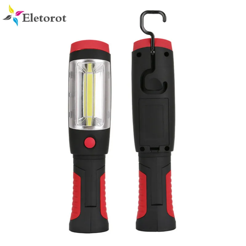 

Portable Camping LED Flashlight Inspection Work Light with Magnet & Rotating Hanging Camping Lantern for Outdoor Car Home