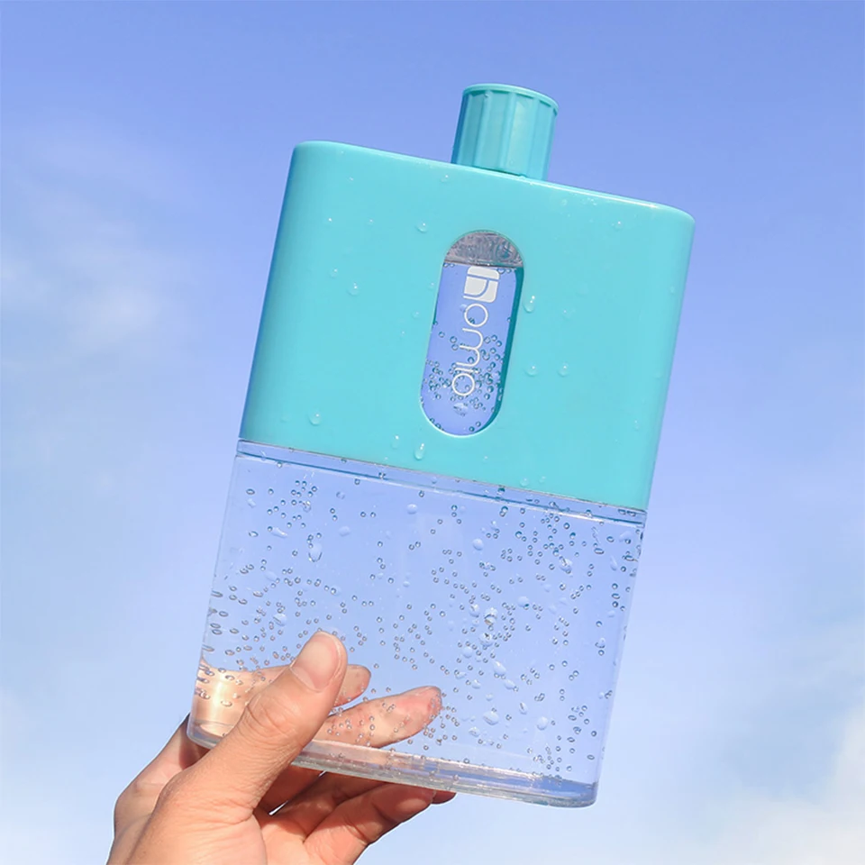 Transhome креативная плоская бутылка А5 портативная бутылка для питьевой воды для спорта на открытом воздухе пластиковые бутылки для воды Bpa посуда для напитков