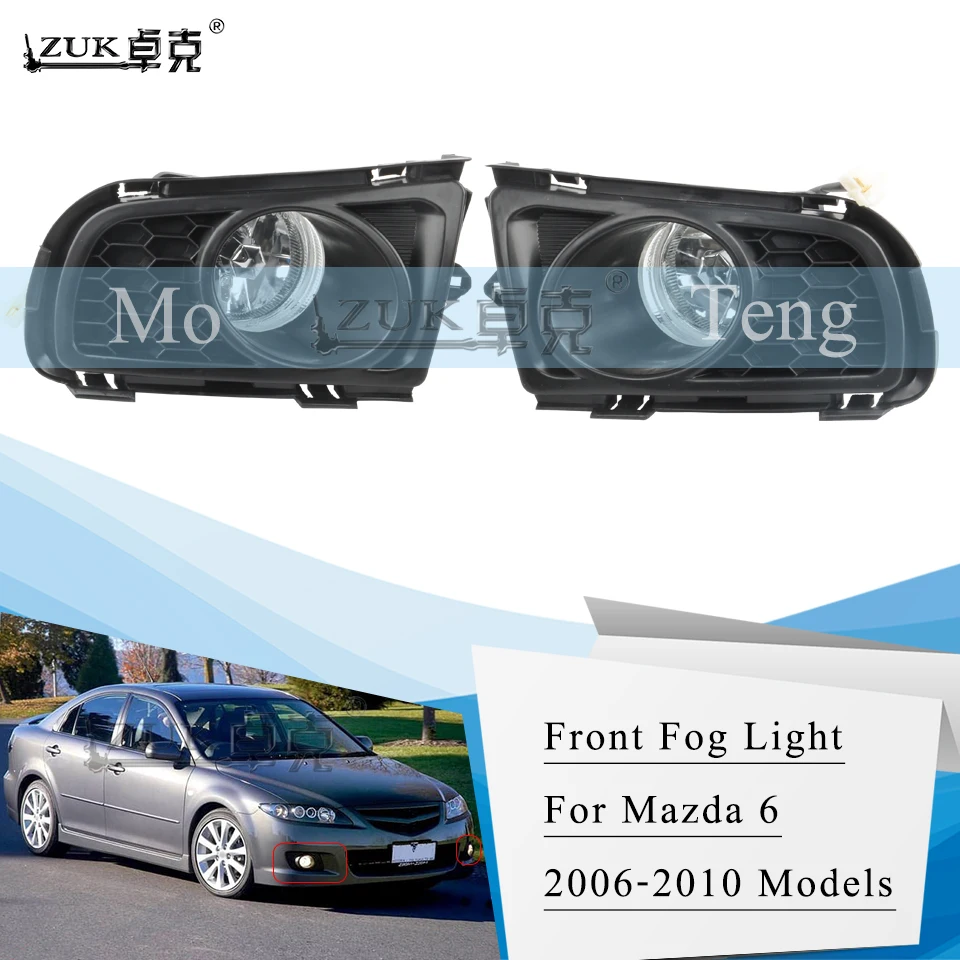

ZUK Car Front Bumper Fog Light Fog Light For MAZDA 6 Sedan GG1 2006 2007 2008 2009 2010 2.0L Front Foglight Foglamp With Bulbs